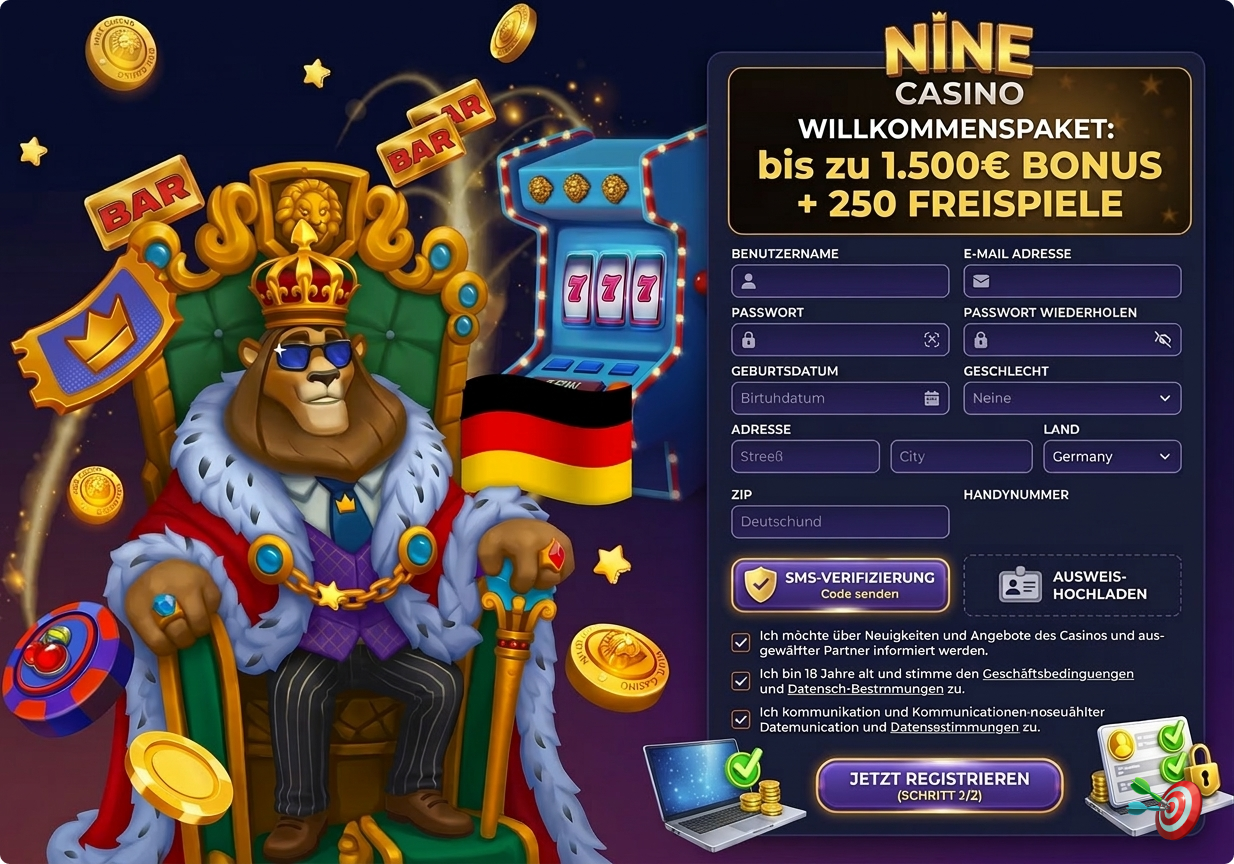 Rejestracja NineCasino